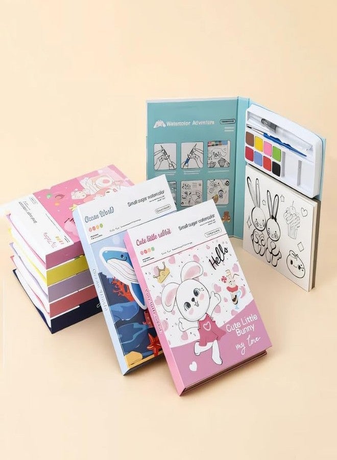 PRAPTITREND كتب تلوين مائية للأطفال من عمر 4 إلى 8 سنوات من PRAPTITREND، مجموعة كتب تلوين مائية صغيرة الحجم للأطفال الصغار، مجموعة ألوان وألوان فنية للأطفال - ME-124 - Image 2